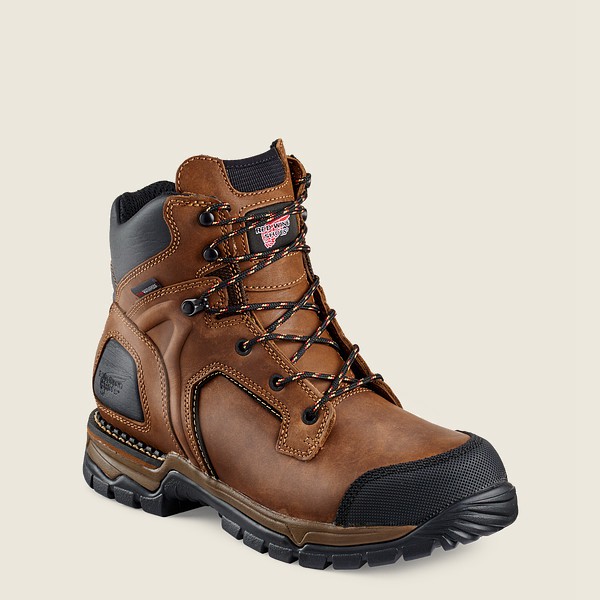 Red Wing Safety Boots Mens Brown/Black - Flexforce® - 6-inch Waterproof Toe - 6728541-GX